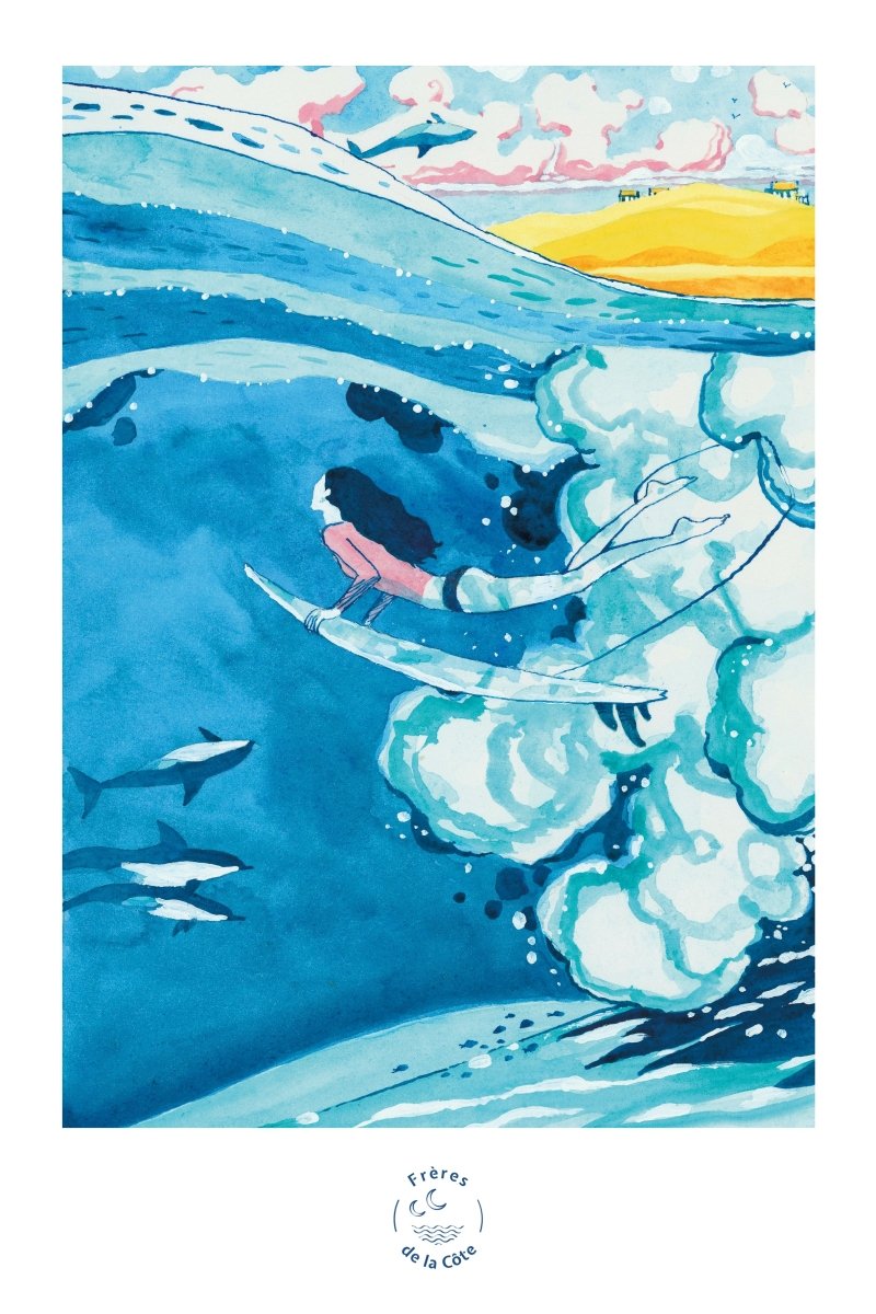 Affiche - Surfeuse - Frères de la Côte