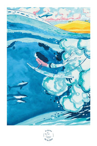 Affiche - Surfeuse - Frères de la Côte